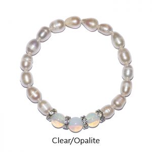 Harmonywear - Freshwater Pearl Bracelet - Clear/Opalite