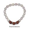 Harmonywear - Freshwater Pearl Bracelet - Red/Goldstone