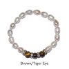 Harmonywear - Freshwater Pearl Bracelet - Brown/Tiger Eye